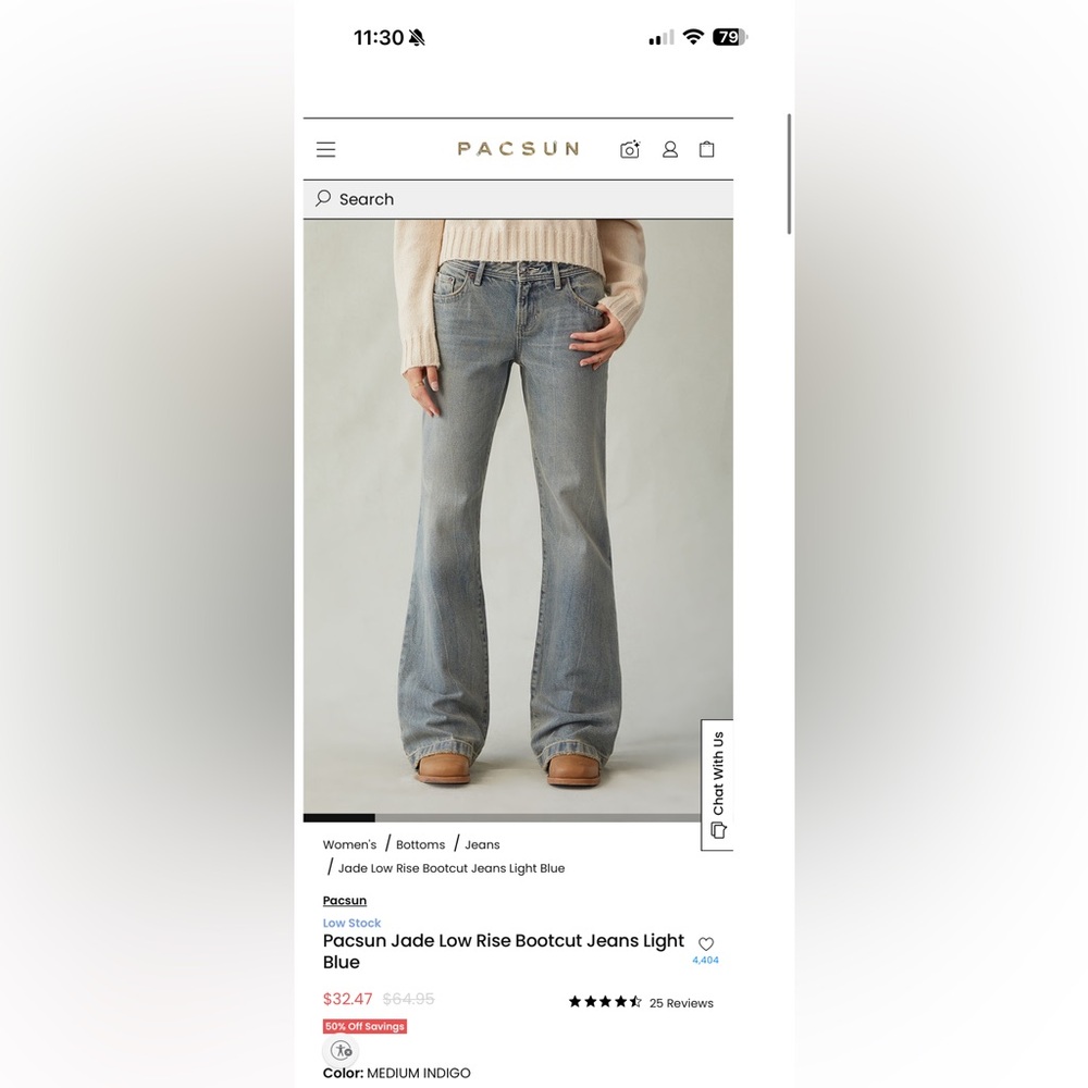 Pacsun Jade Low Rise BootCut Jeans